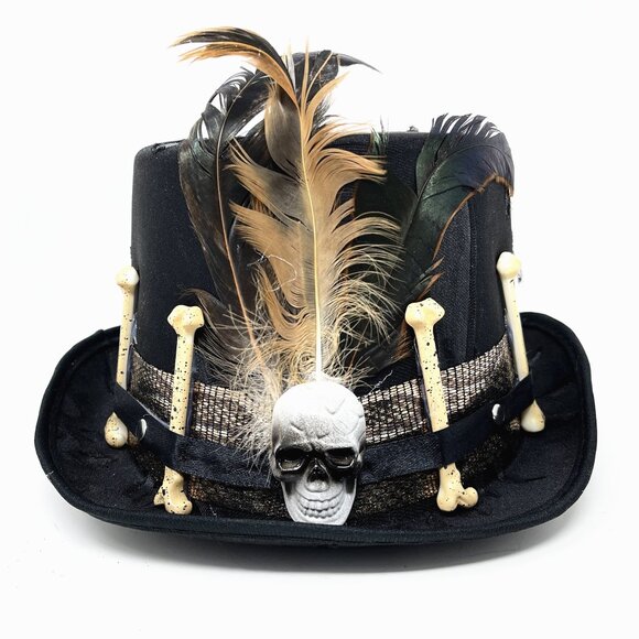 Steampunk Top Hat Metallic Scientist Time Traveler Halloween Costume Cosplay Hat - Picture 1 of 7
